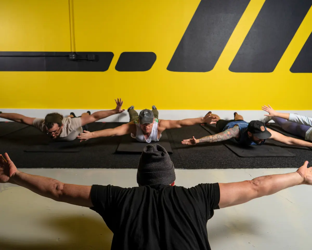 Personal trainer in South Austin providing one-on-one training session.