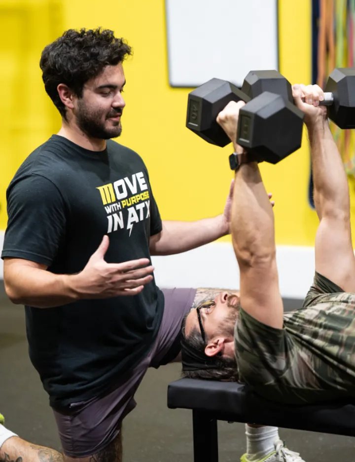 South Austin personal trainer coaching joint-specific strength training for improved mobility.