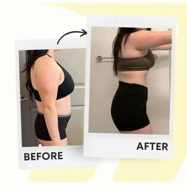 Katie's before and after showing improved body confidence at Motive Training