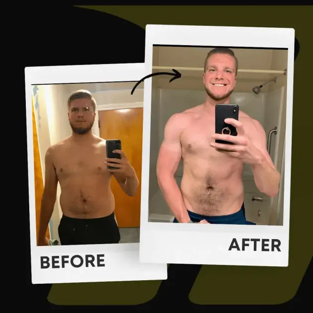 Logan's before and after showing increased range of motion and decreased pain at Motive Training