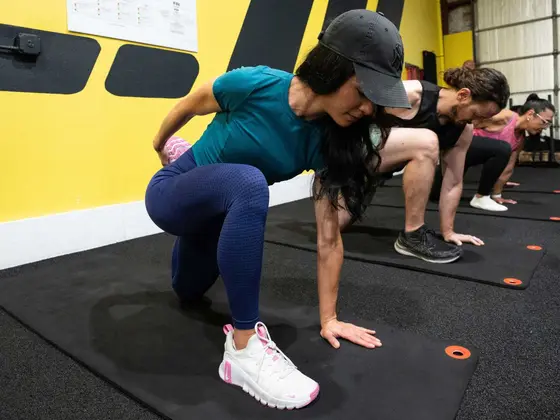 Stretching class at Motive Training in Austin